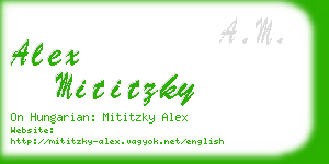 alex mititzky business card